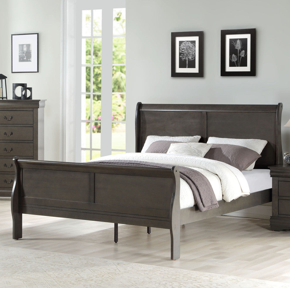 Acme Louis Philippe Queen Bed Dark Gray