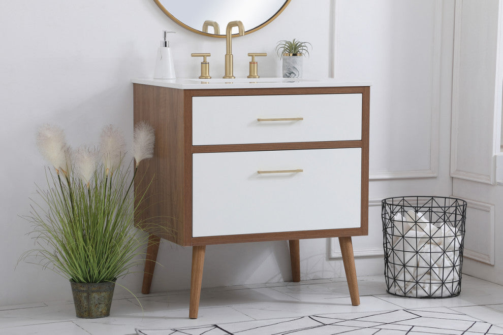 Home Living White 30" Bathroom Vanity