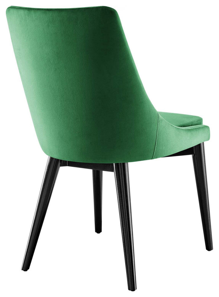 Viscount Accent Performance Velvet Dining Chairs, Set of 2, Emerald