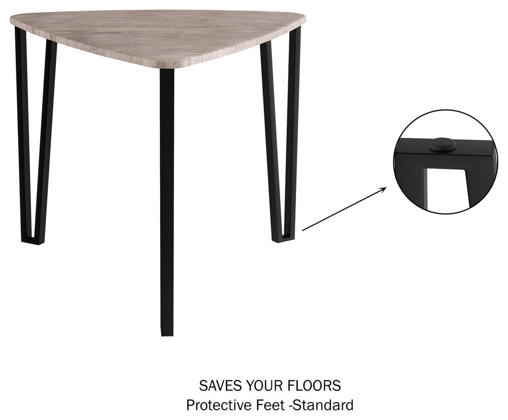 Lavish Home Nesting Tables, Set of 3, Modern Woodgrain Look