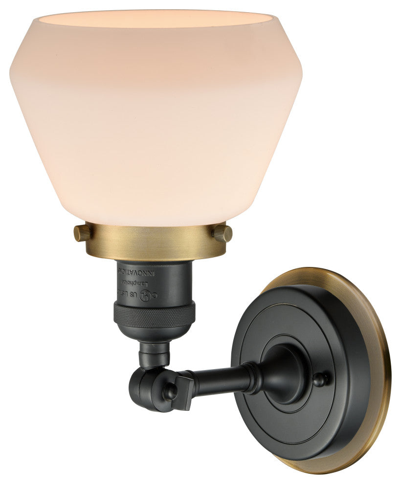 INNOVATIONS LIGHTING 203BK-BPBB-HRBB-G171 Fulton 1 Light Mixed Metals Sconce