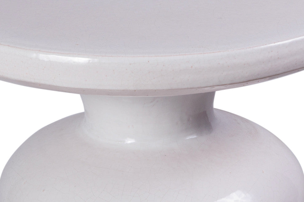 Bottle Ceramic Round Patio Accent Table