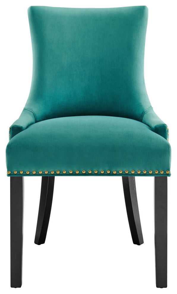 Marquis Performance Velvet Dining Chairs, Set of 2, Teal