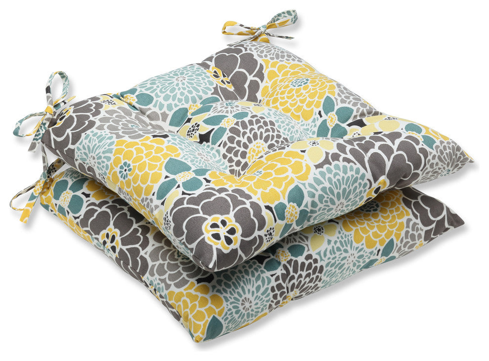 Full Bloom Wrought Iron Seat Cushion, Set of 2