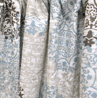 Marina Medallion Printed, Dark Gray/Granite, 2-Piece Valance Set