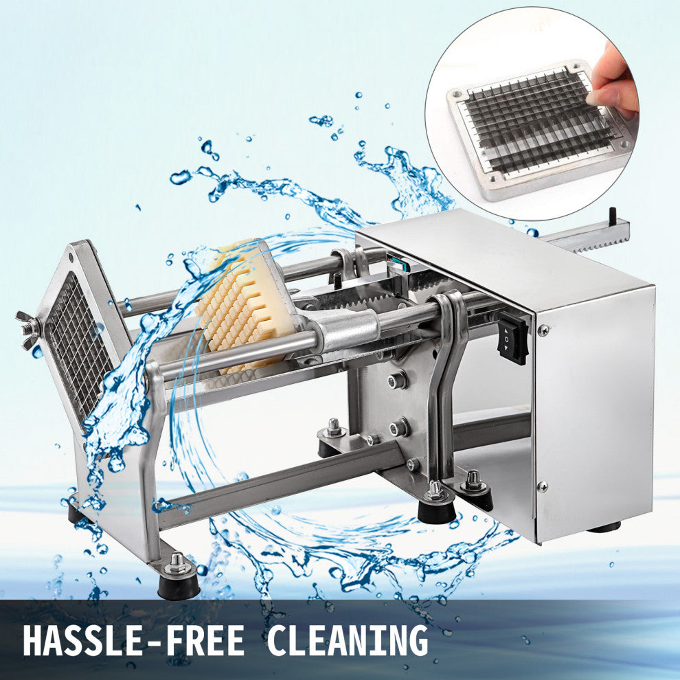 Electric French Fry Cutter with 6mm 9mm 13mm and 8-Wedge Blade