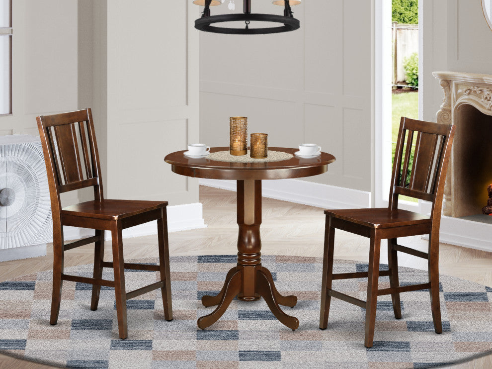 3 Pc Pub Table Set Dinette Table And 2 Counter Height Dining Chair