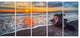 Fantastic Sandy Shore at Sunset, Seashore Canvas Print, 60"x28", 5 Panels