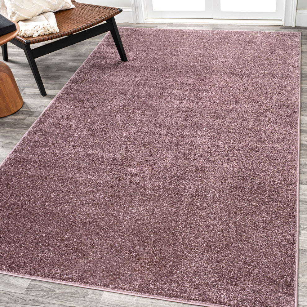 Haze Solid Low-Pile Light Purple 12 ft. x 15 ft. Area Rug