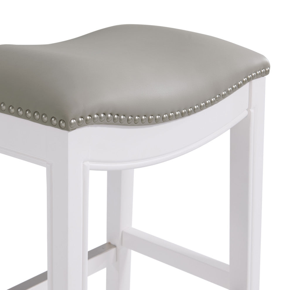 Williston Bar Stool, Set of 2, White, Bar Height