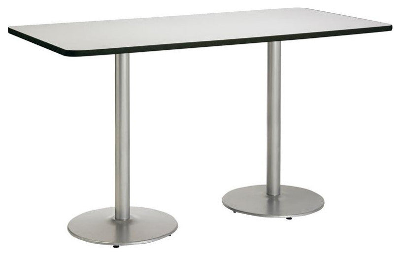 KFI Mode 42" x 84" Conference Table Linen Round Silver Base Bistro Height
