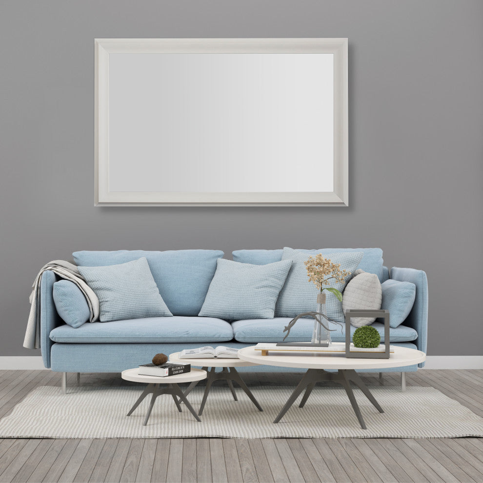 Woodford Framed Wall Mirror, White, 20" X 36"