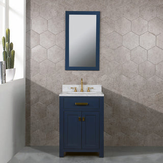 Madison 24" Carrara White Marble Vanity, Monarch Blue