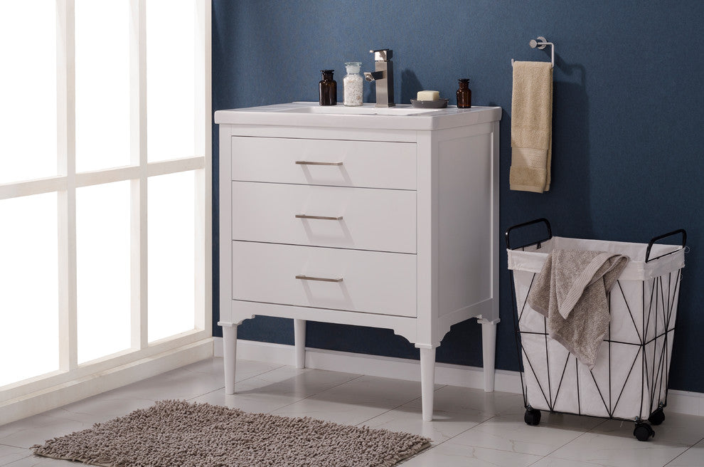 Mason 30" Single Sink Vanity, White