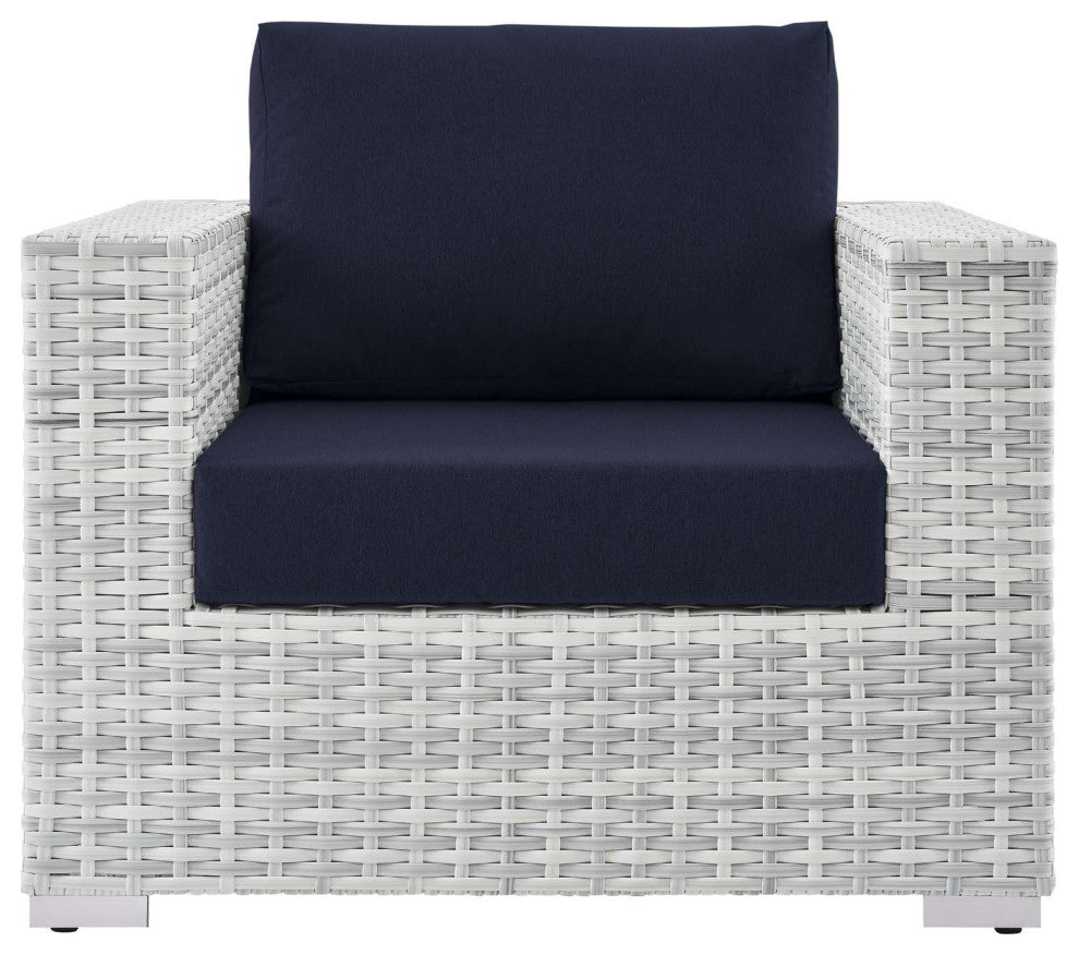 Convene Outdoor Patio Armchair Light Gray Navy
