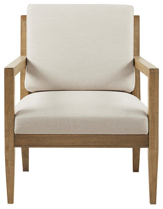 Madison Park Tage Modern Farmhouse Reclaimed Wood Accent Chair, Cream