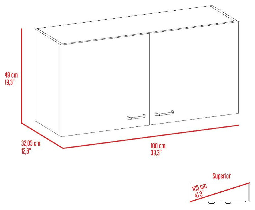 Wall Cabinet Toran, Kitchen, White / Light Gray