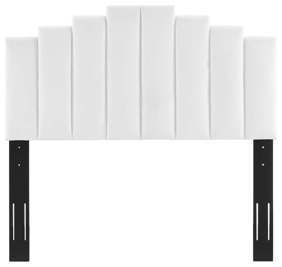 Elise Queen Performance Velvet Platform Bed MOD-6692-WHI