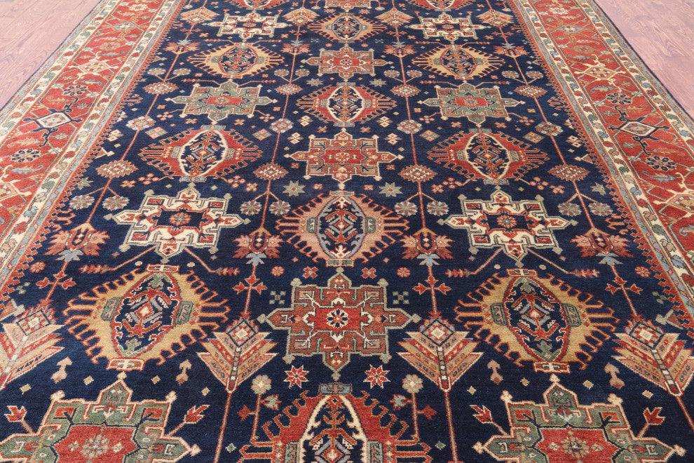 9' 9" X 13' 11" Heriz Serapi Hand-Knotted Wool Rug - Q15994