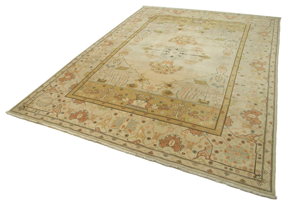 Rug N Carpet - Handmade Oriental 10' 0" x 13' 7" Low Pile Large Oushak Rug