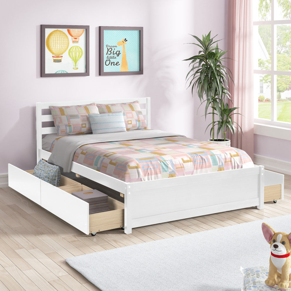 Gewnee Full Size Wood Platform Bed Frame