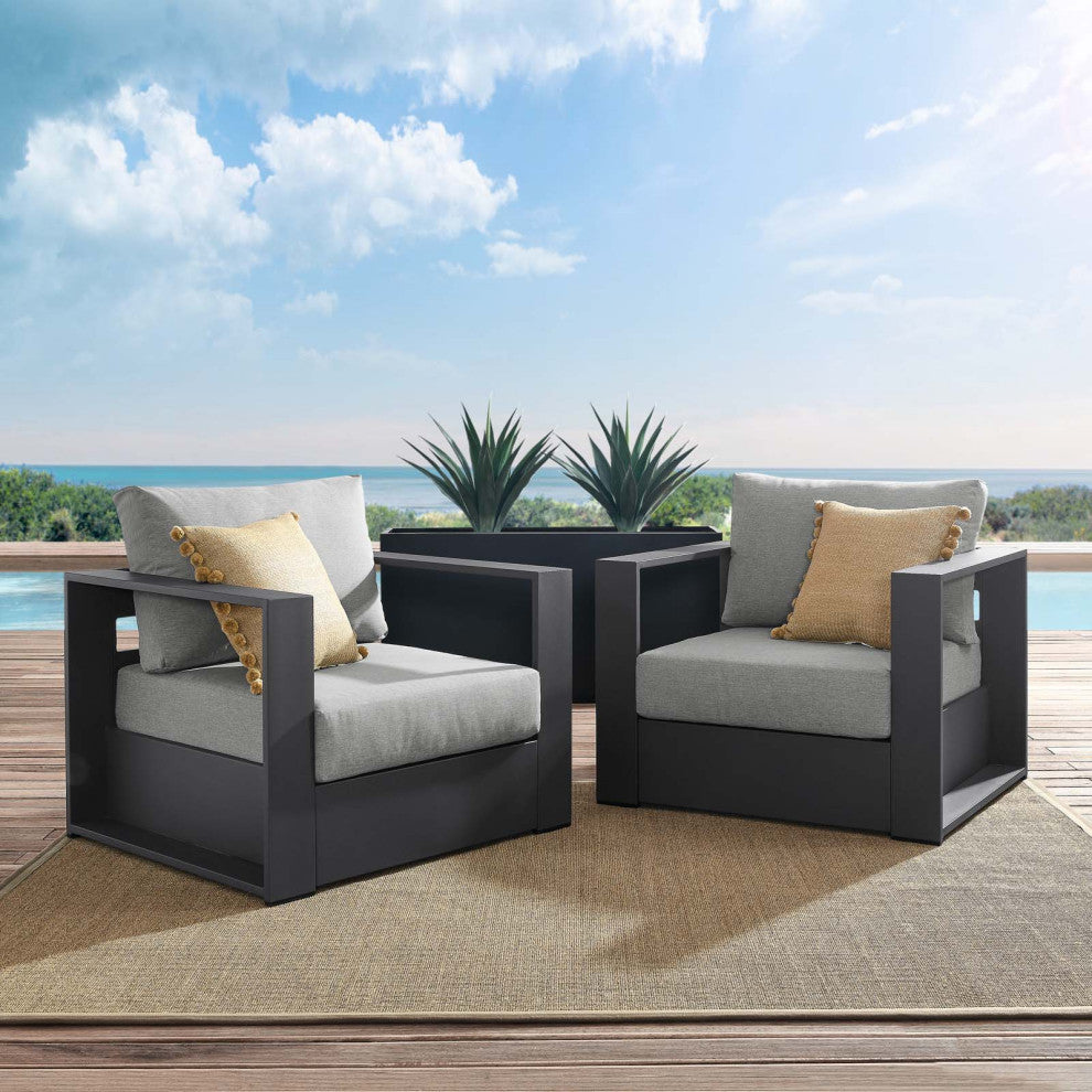Modway Tahoe outdoor Patio Powder-Coated Aluminum 2-Piece Armchair Set