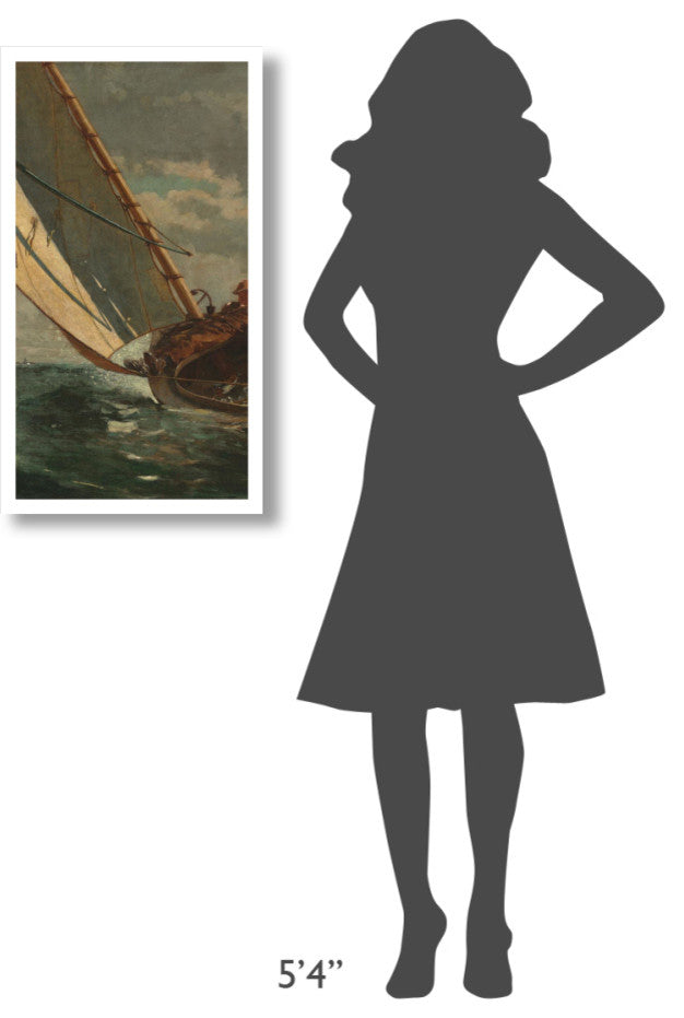 "Breezing Up (left)" Digital Paper Print by Winslow Homer, 18"x32"