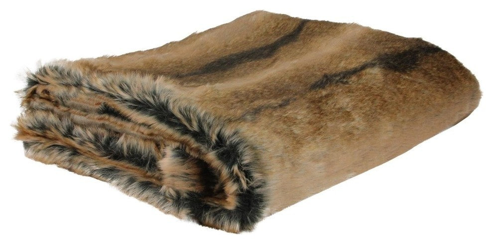 Tawny Brown Contemporary Throw Blanket 50" x 60"