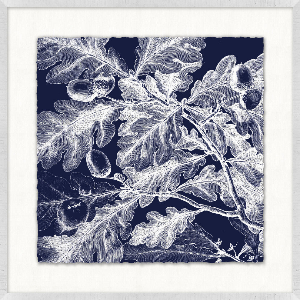 Transitional Leaf Composition On Navy 5, Giclee Reproduction Artwork