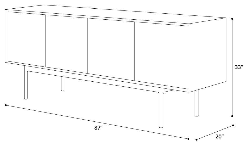 Calais Sideboard in Smoked Oak and Matte Dark Gull Gray