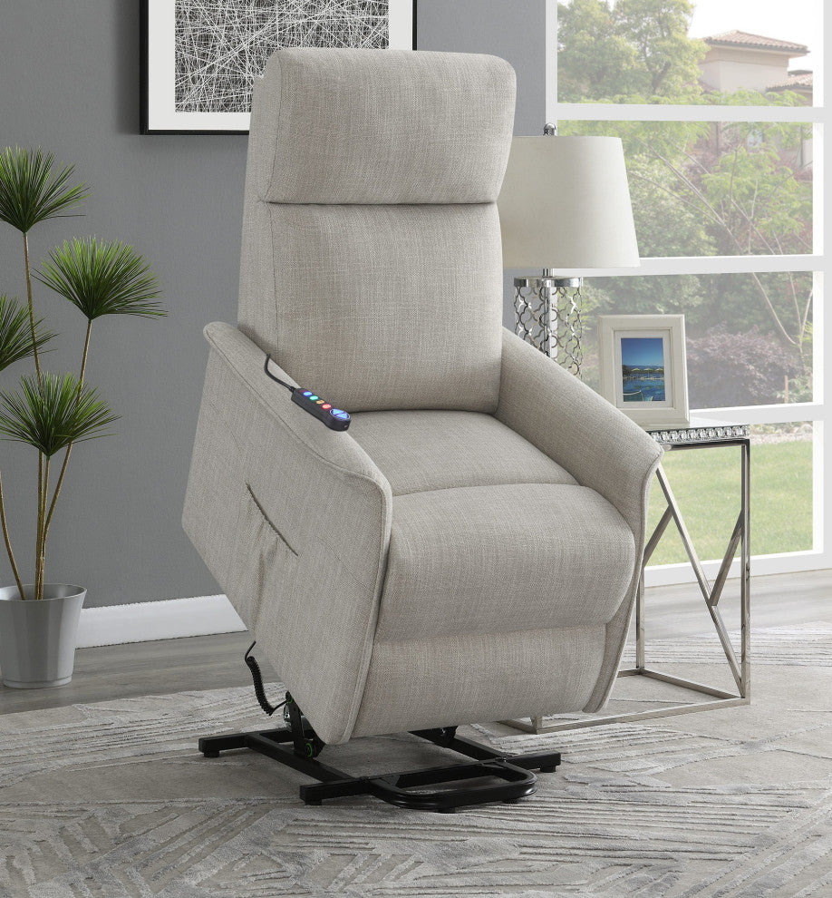 Power Lift Massage Chair with Storage Pocket, Beige