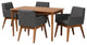 Nexus Modern Farmhouse 5-Piece Dining Set Dark Gray