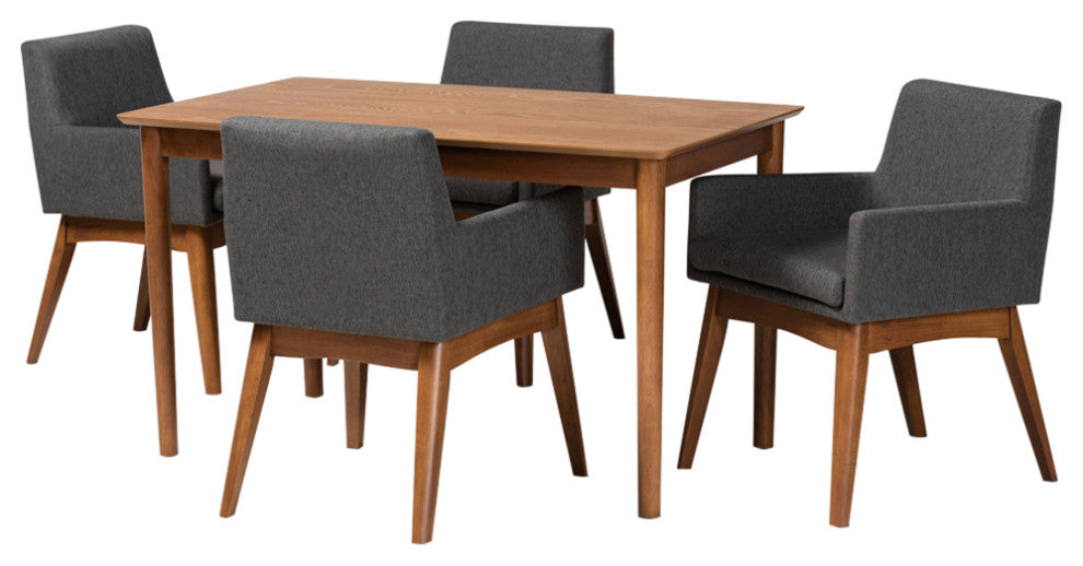 Nexus Modern Farmhouse 5-Piece Dining Set Dark Gray
