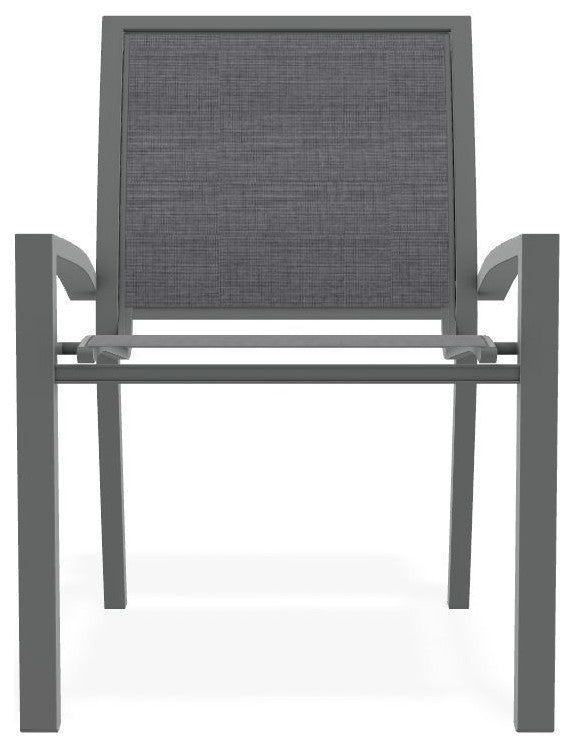 Kendall Sling Stackable Outdoor Dining Chair, Augustine Pewter/Graphite