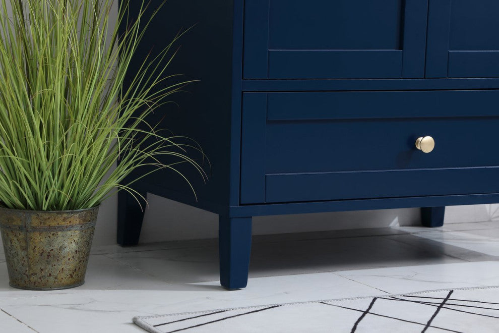 Sadie 30" Single Bathroom Vanity, Blue With Backsplash