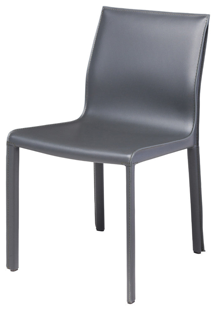 Nuevo Living Colter Dining Chair, Dark Gray Leather