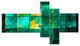 Astrological Space Map, Abstract Wall Art Canvas, 60"x32", 5 panels