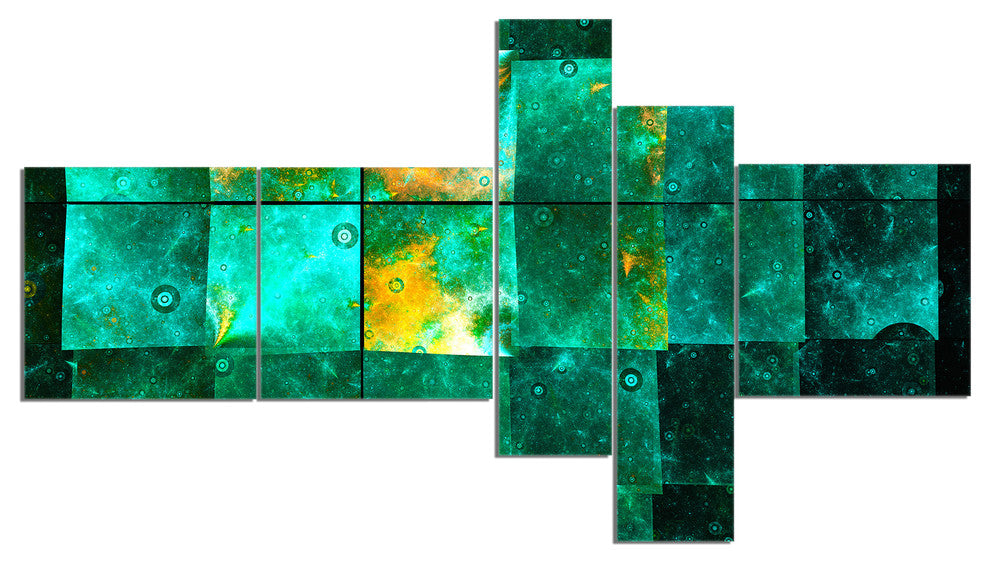 Astrological Space Map, Abstract Wall Art Canvas, 60"x32", 5 panels