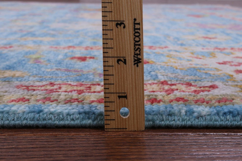 8' Square Handmade Turkish Oushak Wool Rug - Q13392