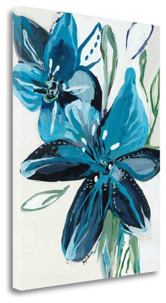 "Flowers Of Azure II" By Angela Maritz, Giclee Print on Gallery Wrap Canvas
