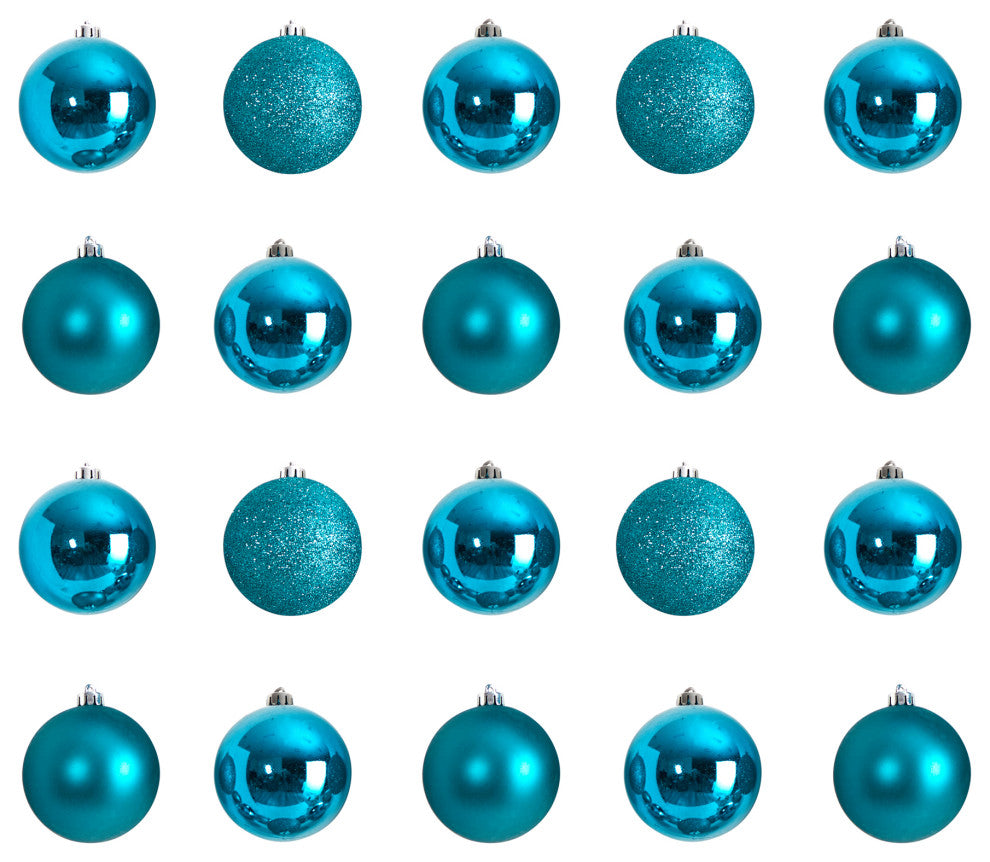 Holiday Xmas 20 Count 3" Shatterproof Ornaments W/ Re-Useable Storage Container