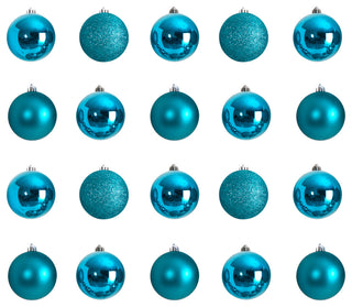 Holiday Xmas 20 Count 3" Shatterproof Ornaments W/ Re-Useable Storage Container