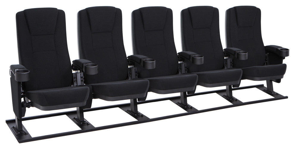 Seatcraft Zenith Movie Theater Seating, Black, Row of 5
