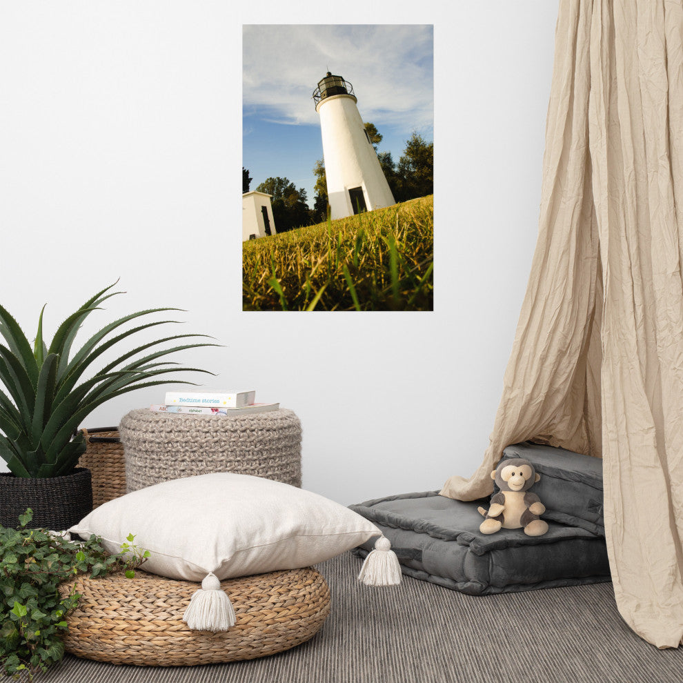 Turkey Point Lighthouse Landscape Photo Unframed Wall Art Print, 24" X 36"