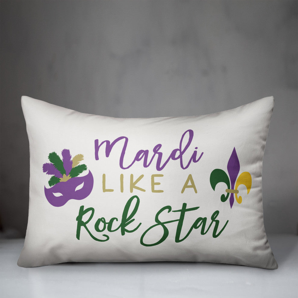 Mardi Like a Rock Star 14x20 Spun Poly Pillow