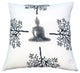 Benzara UPT-268962 Square Accent Throw Pillow, Meditating Buddha, Gray/White