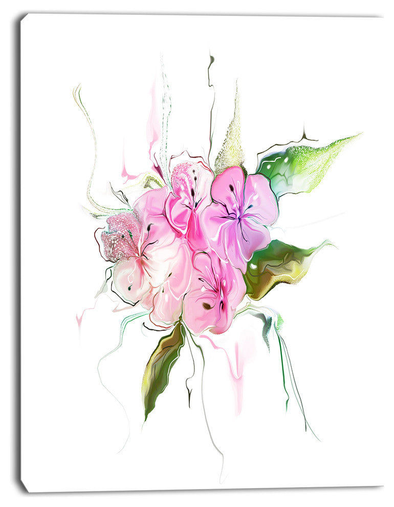 Pink Bouquet of Pansies, Large Animal Canvas Art Print, 30"x40"