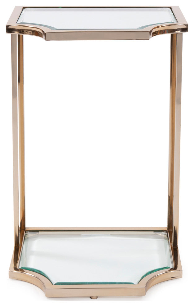 Howard Elliott Scalloped Edge Gold Side Table