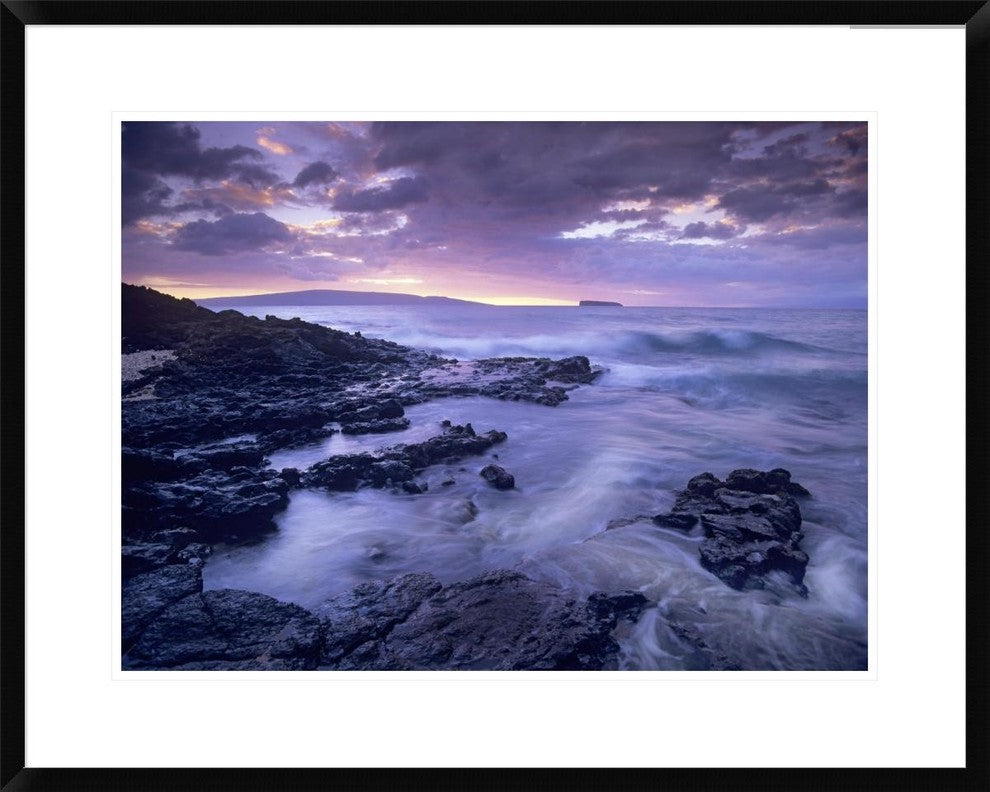 Ocean Surf Crashing On Lava Rocks At Molokini Crater, Maui, Hawaii, 30"x24"