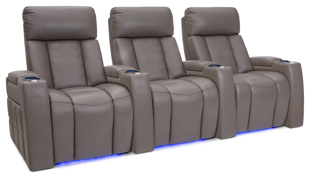 Seatcraft Summit Home Theater Seating, Light Gray, Row of 3